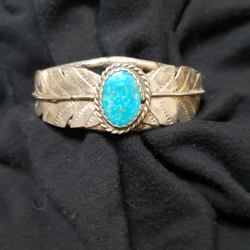 Sterling Silver and Turquoise cuff style bracelet